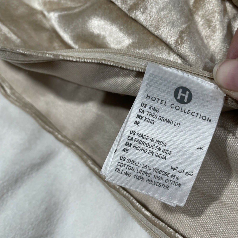 NIB [ 1 King ] Quilted Velvet‎ Sham for Hotel Collection Contour - Picture 9 of 12